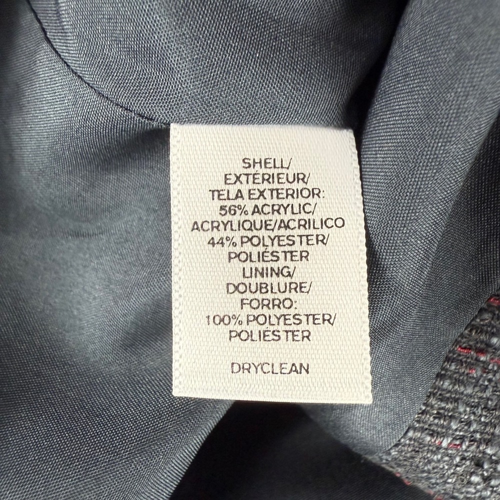 Ann Taylor LOFT Women's‎ Tweed Blazer Jacket Black Gray Size 2 Frayed Collar NEW - Picture 6 of 9